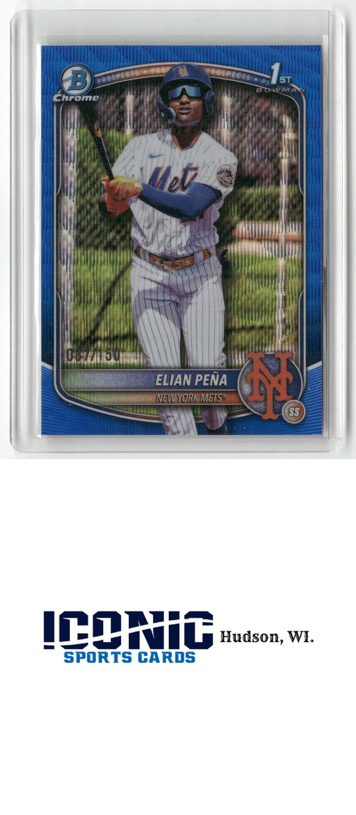 2025 1st Bowman Chrome  Elian Pena Blue Wave /150 color match