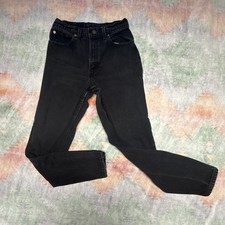 VTG Little Levis 550 Jeans Size W 7 26x28 Regular Black Denim 90s Grunge USA