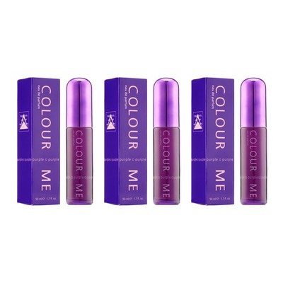 Colour Me Purple by Milton Lloyd for Women - 1.7 oz EDP Spray - Pack of 3