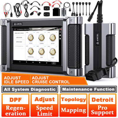 ANCEL HD8000 Diesel Heavy Duty HD Truck Scanner DPF Regen OBD2 Diagnostic Tool 