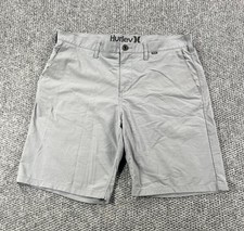 Hurley Nike Dri-Fit Shorts Men 36 Gray Chino Performance Stretch Casual
