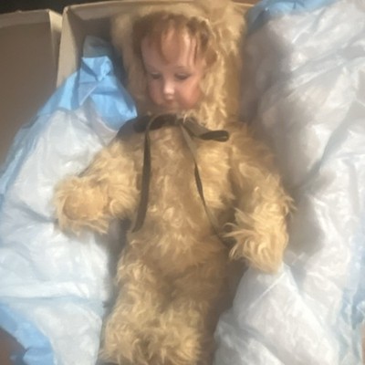 Bisque Baby Doll Teddy Fur Outfit Cloth Bear Costume Collectible