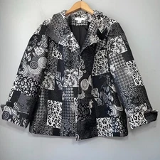 CJ Banks Jacket Plus Size 1X Tapestry Blazer Open Front Artsy Brocade Patchwork