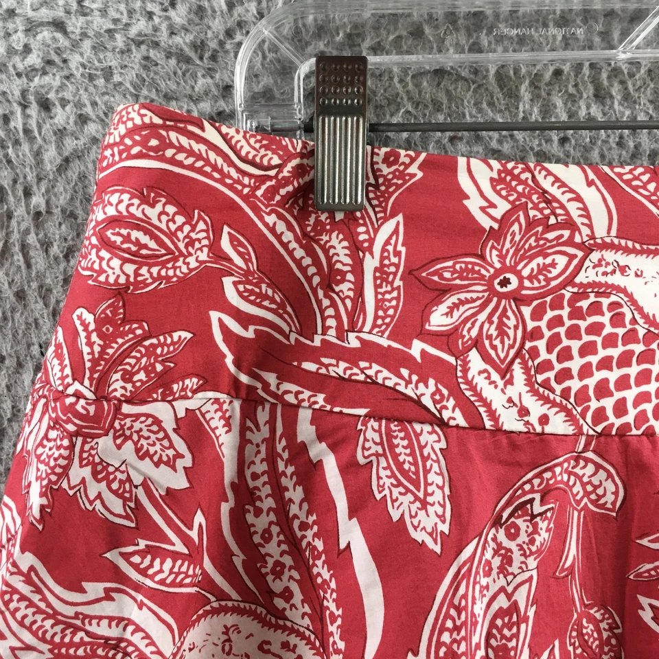 Falda Talbots Línea A Mujer 14 Rojo Paisley Estampado Floral Frente Plano Informal Cremallera Foto 3 de 4