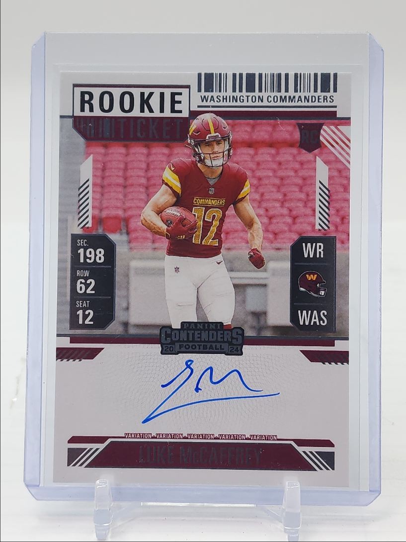 LUKE MCCAFFREY 2024 CONTENDERS ROOKIE TICKET AUTOGRAPH VAR RC AUTO Q1787