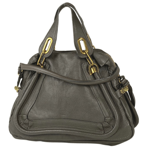 Chloé Paraty Genuine Leather Satchel Shoulder Bag Tote Purse Designer Handbag