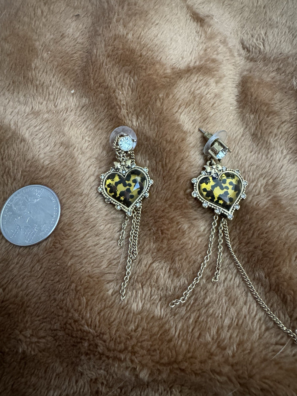 Betsy Johnson Leopard Dangling Post Earrings   Su… - image 1