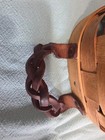 Peterboro Basket Vintage With Braided Leather Hsndles  9x5.5x5 Made In USA  — photo 9