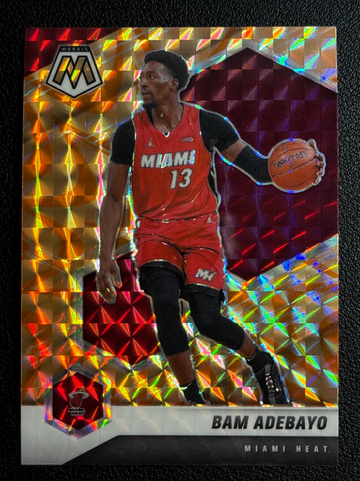 2020-21 Panini Mosaic - Bam Adebayo #171 Orange Reactive Prizm