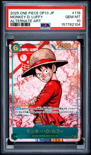 2025 ONE PIECE JAPANESE OP13-CARRYING ON HIS WILL #118 MONKEY D. LUFFY PSA 10
