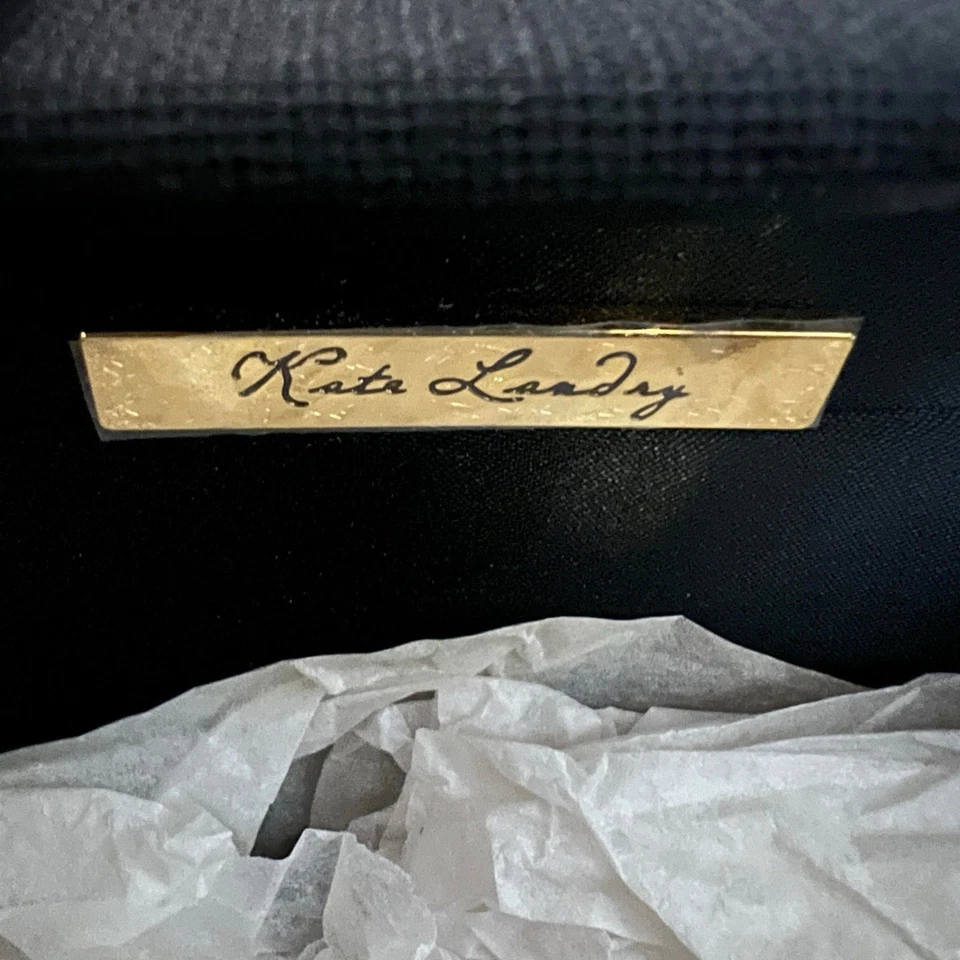 Kate Landry  Floral Print & Black Hand  Beaded Crossbody Purse EUC HTF Rare - Image 4 of 4