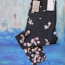 DKNY Womens Active 3/4 Length Leggings High Waist Floral XL NWT