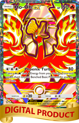pokemon cards phoenix Pokemon Pocket TCG Card 2 Star Full Art Ho-Oh EX Deluxe Pack Rare Ho Oh  DIGITAL