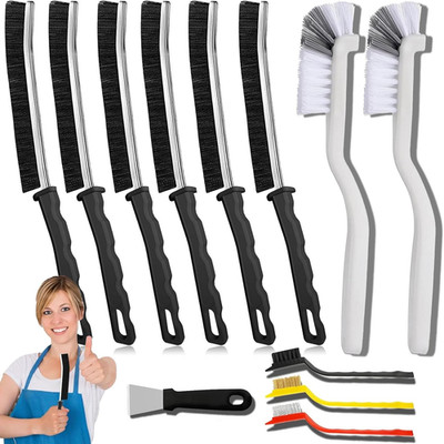 Crevice Cleaning Brush Set, Multi-Purpose Hard Bristle Brushes for Deep Cleaning