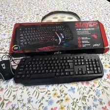 PBX Slayer 3-in-1 Gaming Kit Wired Illuminated Keyboard Mouse Mousepad Black