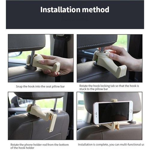 Car Seat Back Multifunctional Hook Multi-color Optional Phone Holder Hook - Picture 6 of 18