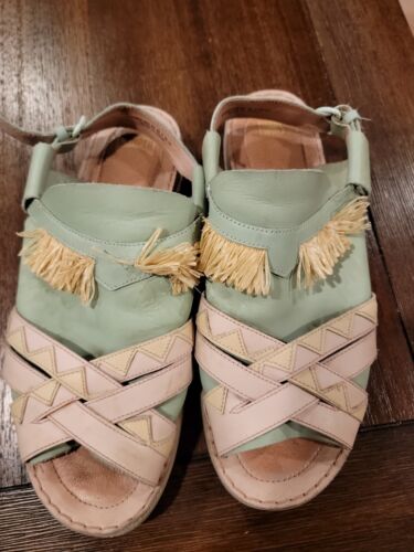 Camper Twins Blue Slingback Summer Flat Sandals Womens 39 Strappy - Picture 4 of 11