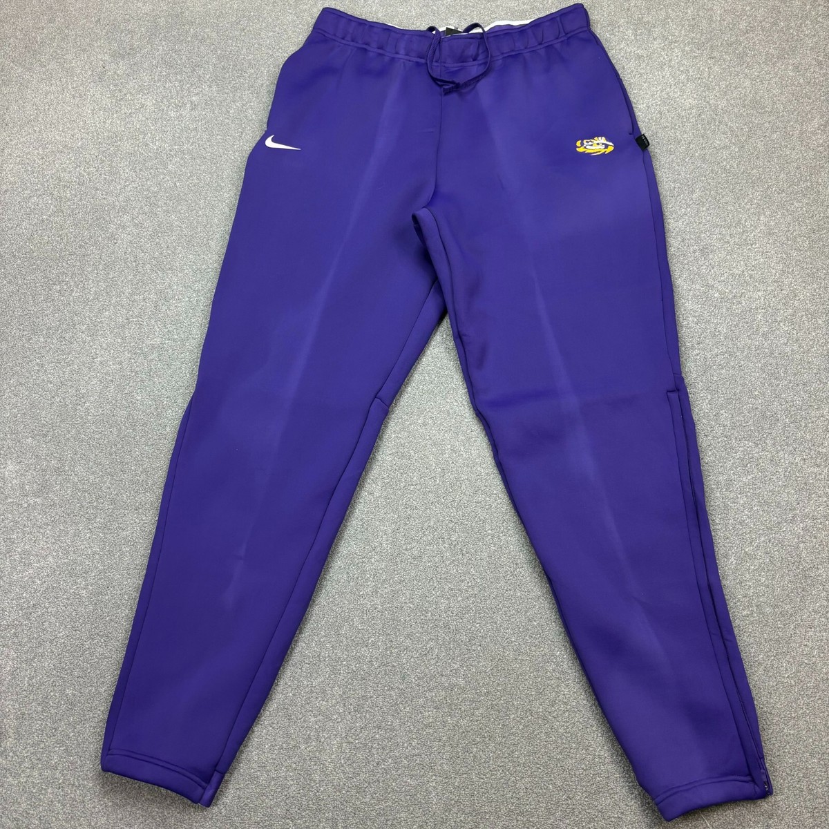Nike Track Pants Adult Large Purple On-Field LSU Y2K Swoosh Fleece Joggers  Men*