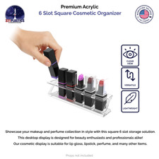 Acrylic Lipstick and Lip Balm Holder 6 Slot Clear Acrylic Display