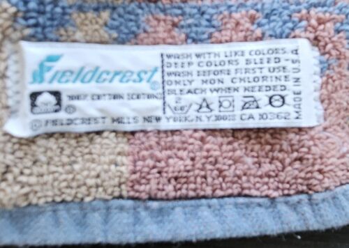Vtg 80s Fieldcrest Southwest Aztec Hand Towel Mauve Pink Blue Beige Geometric - Bild 5 von 11