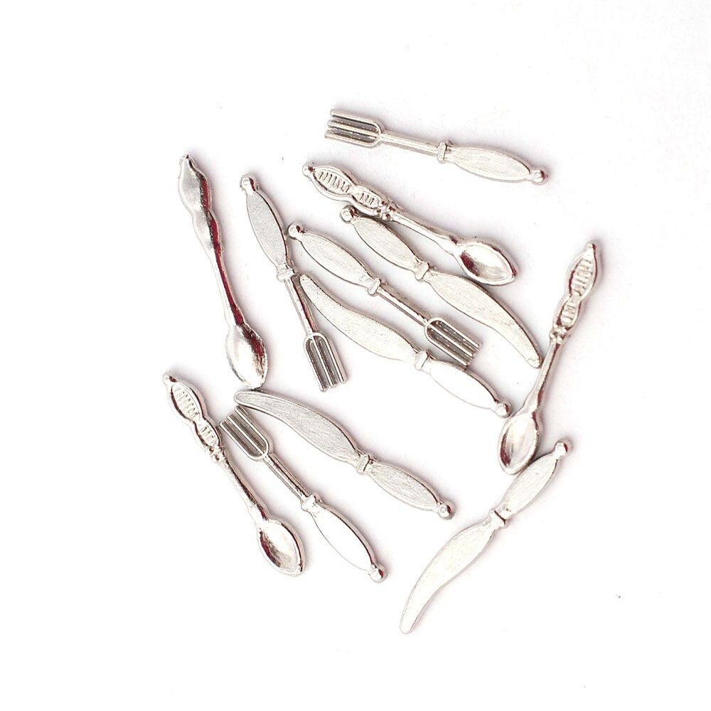 Dolls House Cutlery Old Fashioned 4pc Kitchen Accessory Miniature 1:12th Scale