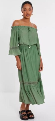 sachin and babi light blue dress Cotton embroidered midaxi dress, black, La Redoute Collections
