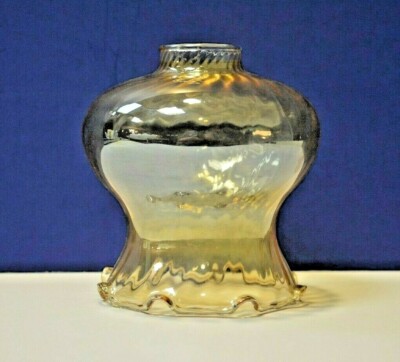 AMBER 5'' x 1.5'' BRANDY TULIP Crimped SHADE Replacement GLASS Glassware NEW 81103