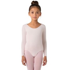 Kids Scoop Neck Long Sleeve Leotard Bodysuit INT 6x-7 Theatrical Pink Class
