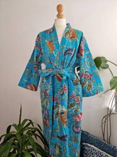 Floral Indian Cotton Kantha Quilted Kimono Jacket 100 Handmade Unisex Coat
