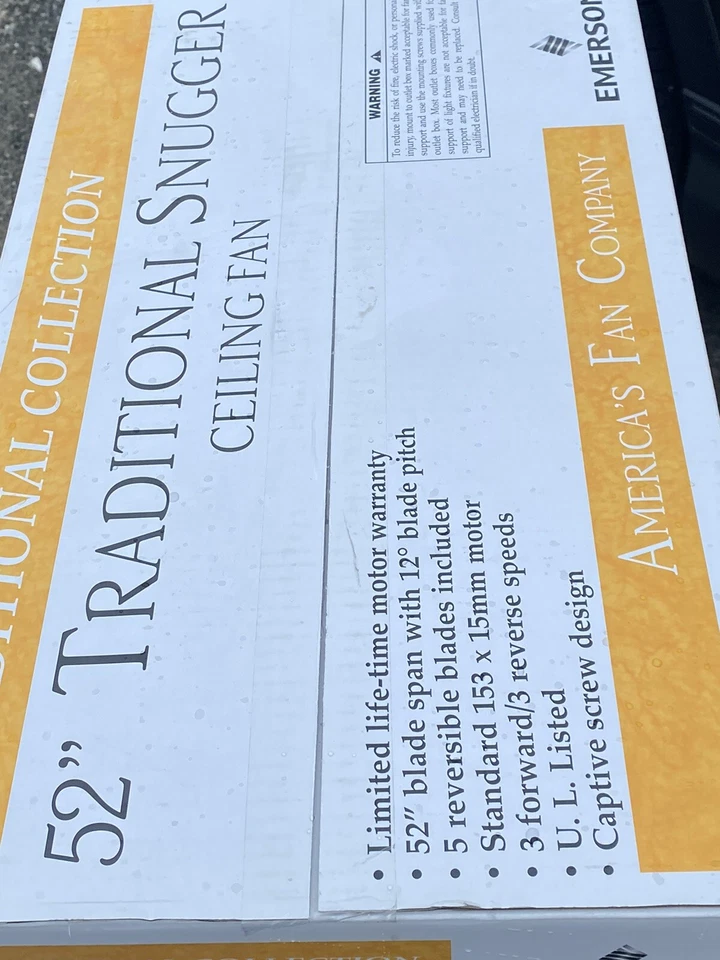 Emerson Ceiling Fan CF705S Snugger 52-Inch Polished Brass Finish 5 Reversible - Image 4 of 4