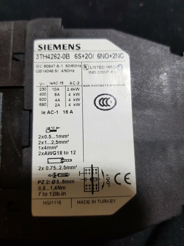 SIEMENS CONTRACTOR CONTROL RELAY 3TH4262-0BB4 3TH4271/3TH4310/3TH4382-0AP0 - Picture 4 of 22