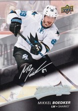 17-18 UPPER DECK MVP SUPER SCRIPT - MIKKEL BOEDKER /25 #70 SAN JOSE SHARKS
