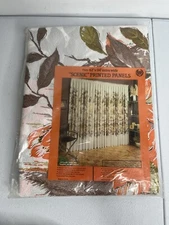 Vtg Maytex Product Scenic Printed Panels 42x84 retro MCM Window Door Panels