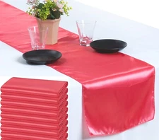 10 Coral Satin Table Runner 12" X 108" Wedding B'day Party Table decoration