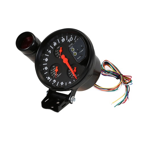 5" 4 In 1 11K RPM Tachometer Oil/Water Temp Gauge Oil Pressure Meter Black E9F4 - Picture 10 of 11