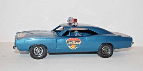 Vintage Processed Plastics Teal Blue Rebel Charger Police Car #44 Mopar Dodge