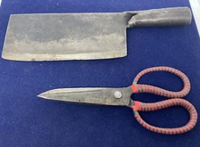 Lot of 2 Japanese Kitchen Utensils / Tools Pair of Scissors and Chopper