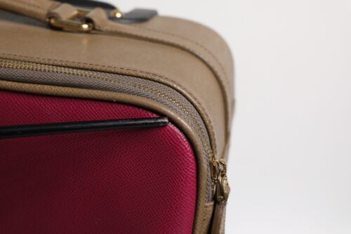 DOLCE & GABBANA Bag Fuchsia Khaki Leather Trolley Travel Wheel Suitcase 2850usd - Picture 9 of 22