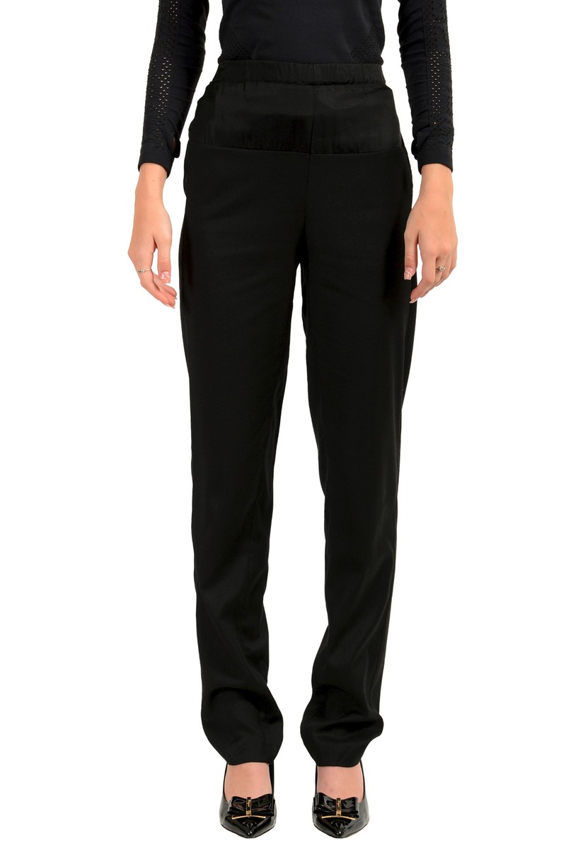 パンツ MAISON MARGIELA Black Wool Pant Maison Margiela MM6 Women's Black Wool Straight Leg Pants US