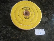 GROBET USA Yellow Buffs W/Shellac Center 6" x 50 Ply 3 Rows of Stitching 17.557