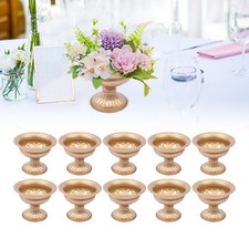 NEW 10 Pcs Gold Flower Trumpet Vases Wedding Party Tabletop Centerpieces Stand