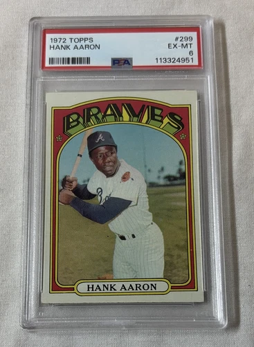 1972 Topps baseball #299 HANK AARON ~ PSA 6
