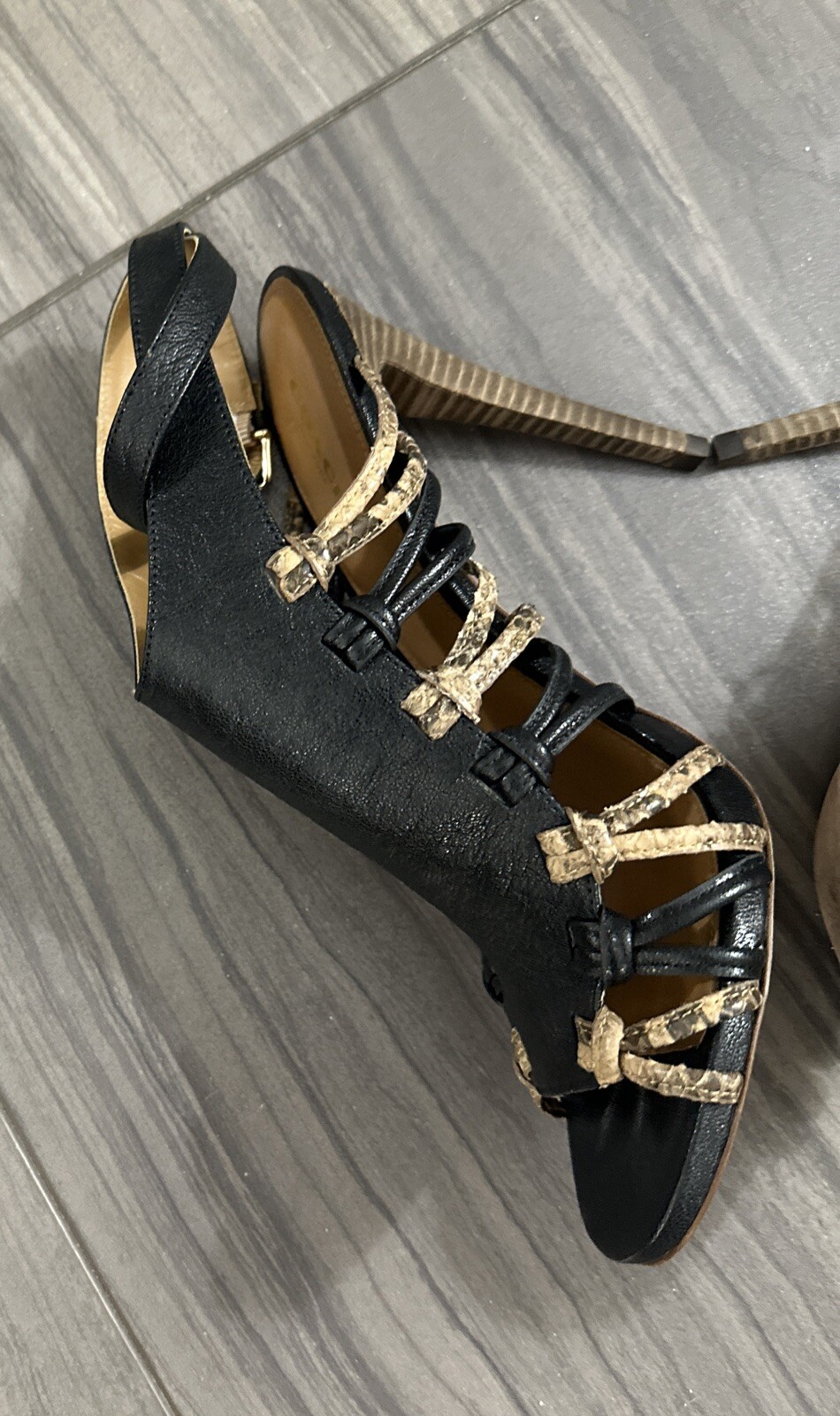 Coach Jody Python Print Ankle Stiletto Strappy Sh… - image 3