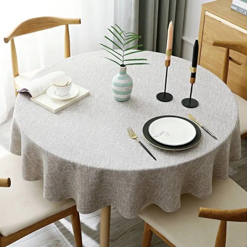 Round Tablecloth Solid Color Table Cover for Table Cloth Dining Tea Home - Picture 10 of 32