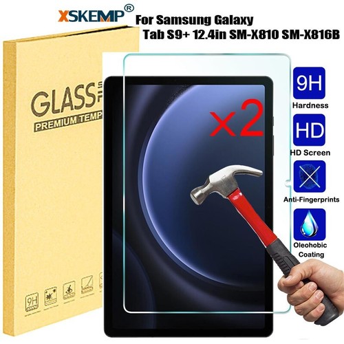 2Pc Tempered Glass Screen Protector Samsung Galaxy Tab S9 FE S9 FE+ S9 S9+ S8 S7 - Picture 16 of 19