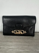 Coach Wallet Jade Envelope Medium Leather  Black  F88099 EUC