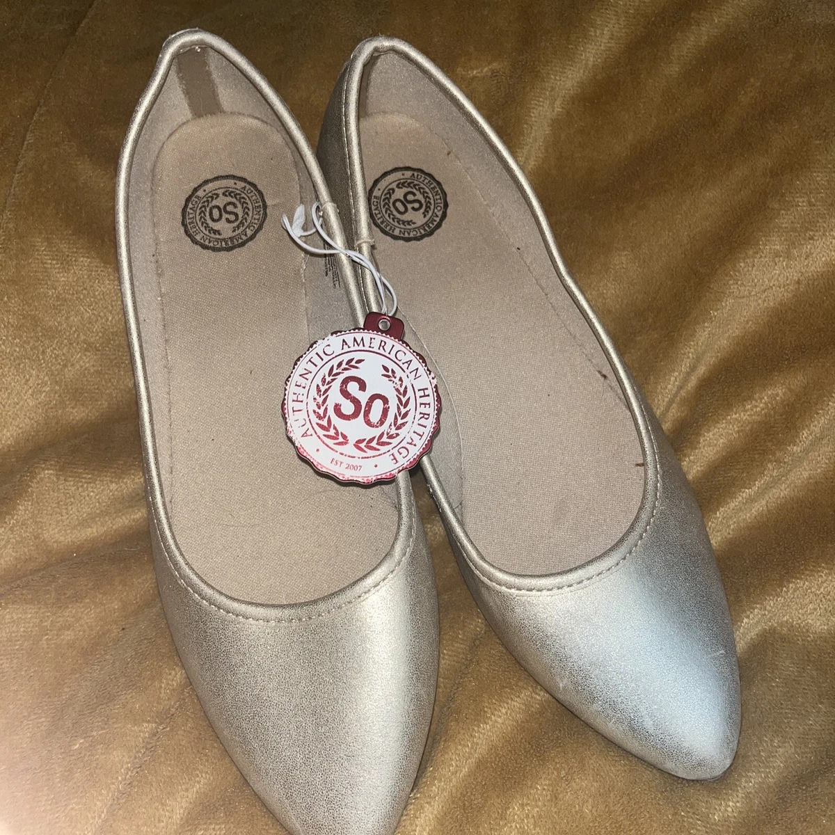 American Heritage Women's GOLD Metallic Ballet Flat Size 8.5