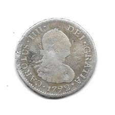Chile Santiago Colonial Silver 1/2 Real 1792 D.A Charles IIII