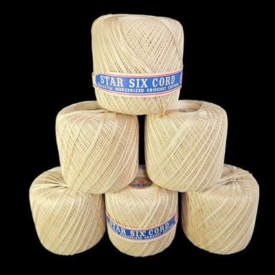 Star Six Cord Crochet Thread Cotton Natural Spools 250 yd Each Boilfast  New