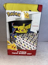 Pokemon 3 Piece Lighting Bolt Twin Sheet Set